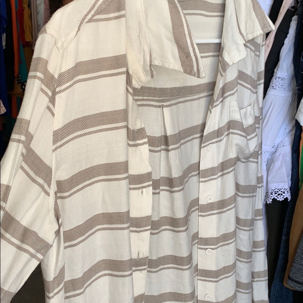 Tan and cream flannel